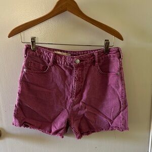 Pilcro by Anthropologie High Waisted Pink Jean Shorts, Size 26